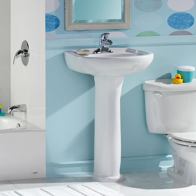 Cadet Ceramic 25 Pedestal Bathroom Sink With Overflow