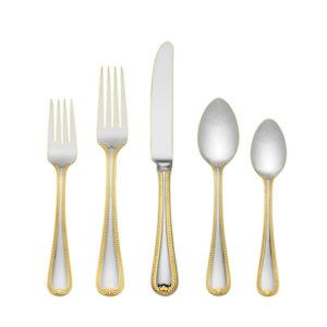 Vintage Jewel Gold 5 Piece Flatware Set