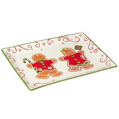 Certified International Holiday Magic Gingerbread  Rectangular Platter 14In X 10In