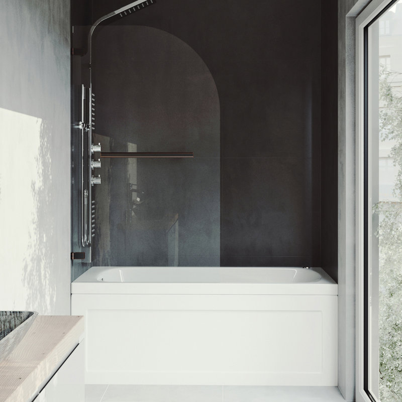 Vigo Orion 34 X 58 Hinged Frameless Tub Door Reviews Wayfair