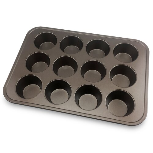 Muffin Pan Set of 2 Nonstick Carbon Steel Muffin and Cupcake Baking Pan 12 Cups Each