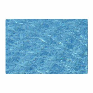 Susan Sanders Calm Pool Water Photography Blue/Teal Area Rug