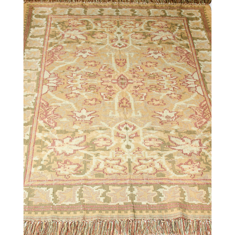 Clm Arts And Crafts Kilim Hand Woven Celadon Area Rug Wayfair