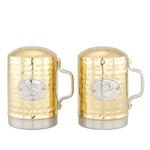 Hammered Du00e9cor Champagne Stovetop Salt & Pepper Set