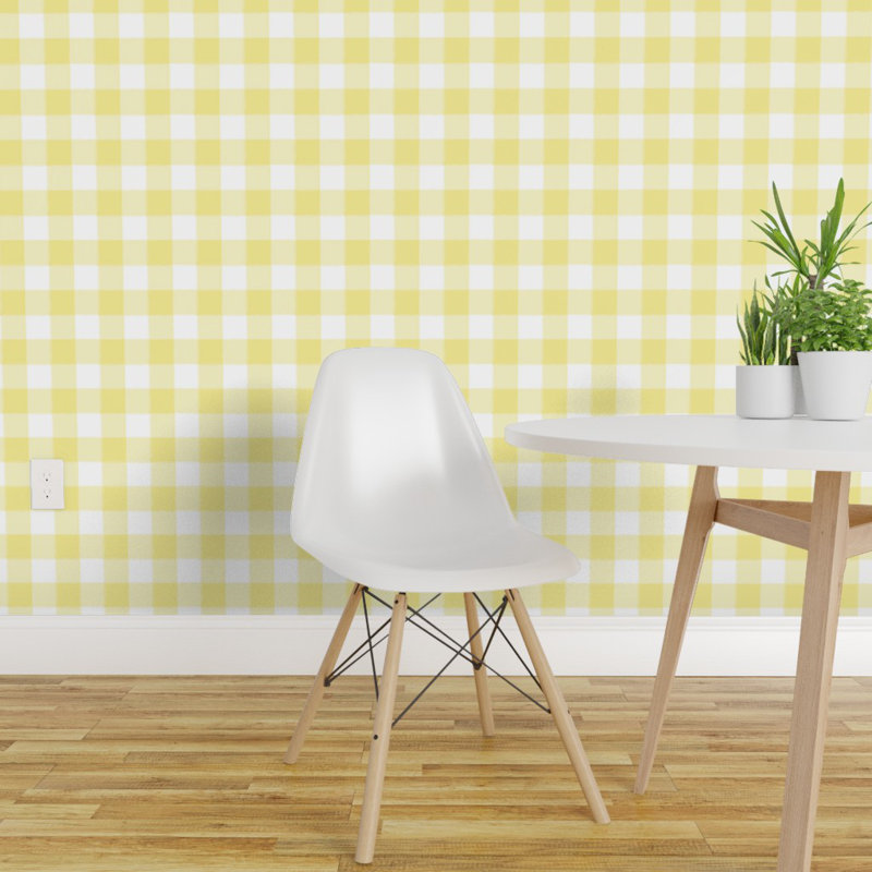 Gracie Oaks Livermore Plaid Removable Peel and Stick Wallpaper Panel