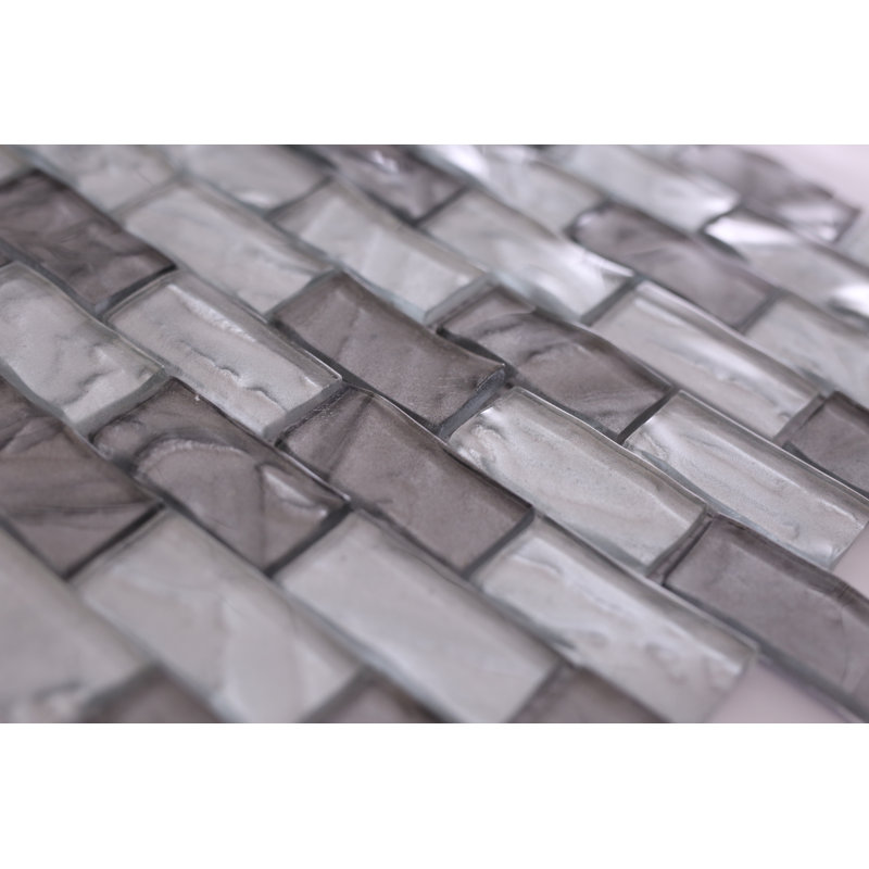 Vetromani Barcelona 3d Wavy Brick 1 X 2 Glass Subway Tile Wayfair