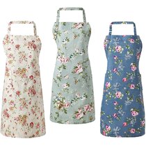 Christmas Apron Festive Floral Holly Poinsettia Xmas Dinner Cook Kitchen Pinny 