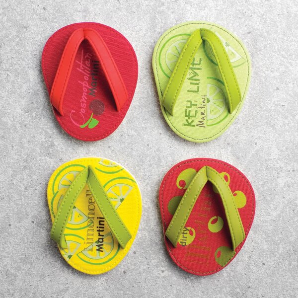 Flip Flop Pattern Square House Coaster Set By Carsons