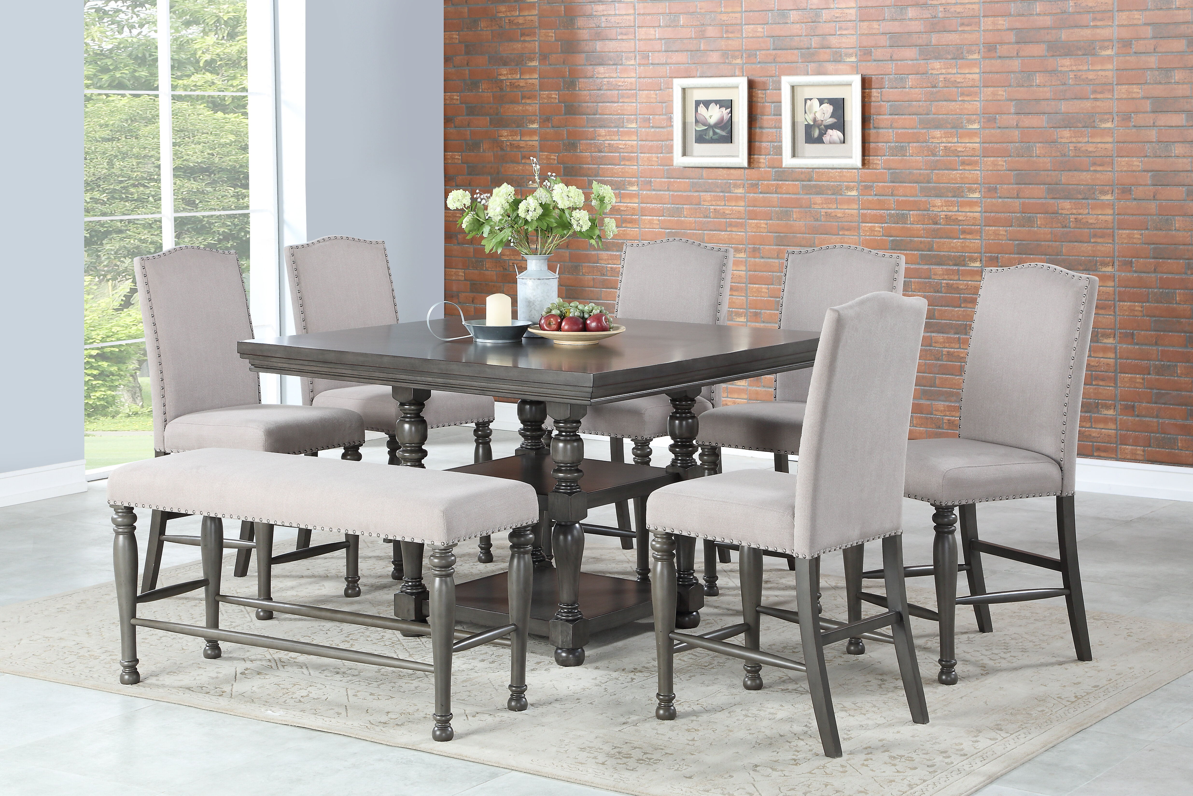 counter height 8 person dining table