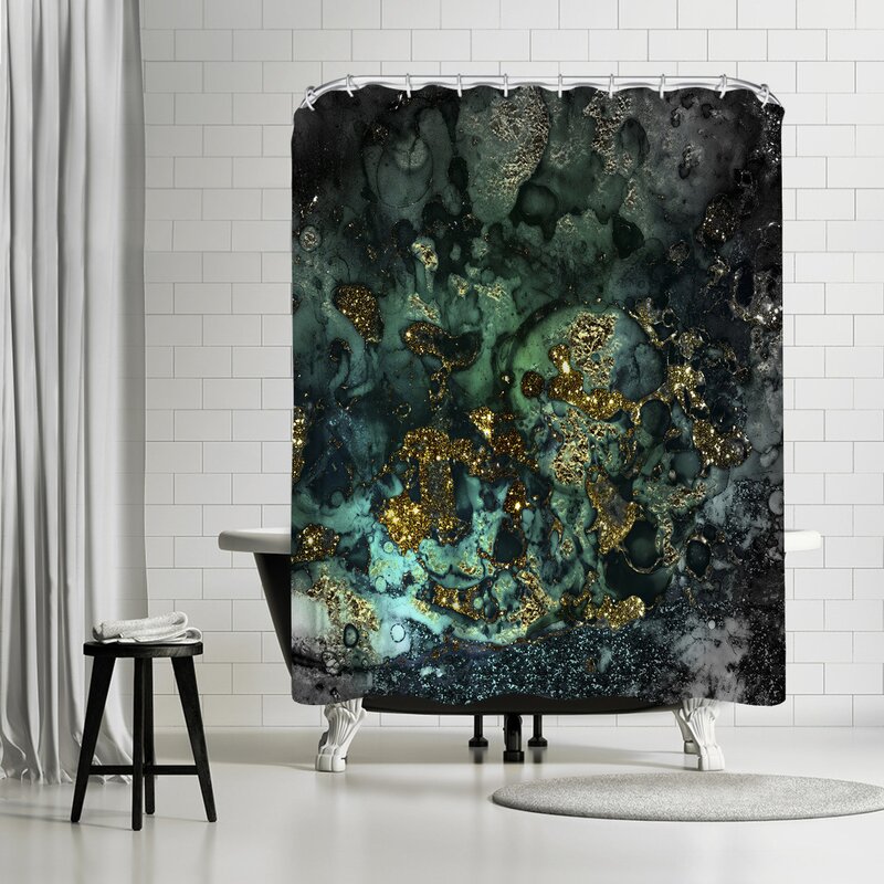 black and gold shower curtain