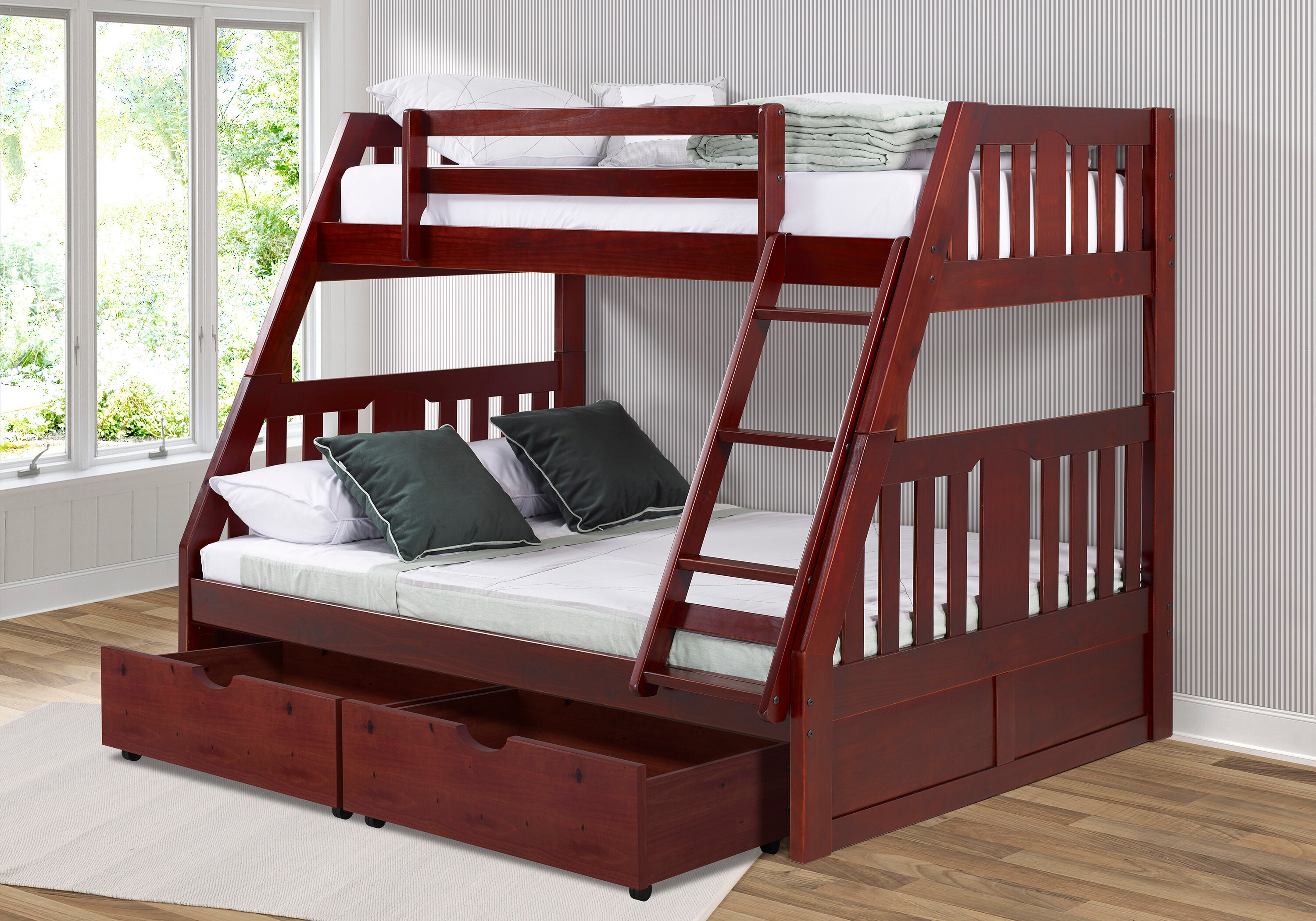 Harriet Bee Dubbo Twin Over Full Bunk Bed With Drawer Wayfair