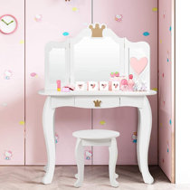 childrens white dressing table set