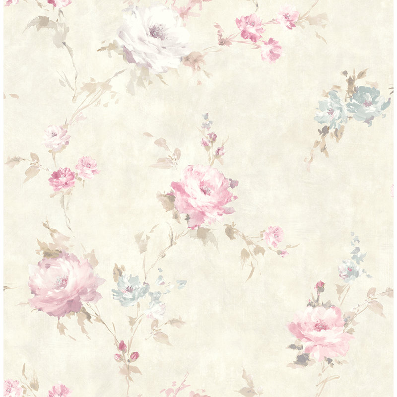 ferndale english rose 33 l x 20 5 w smooth wallpaper roll
