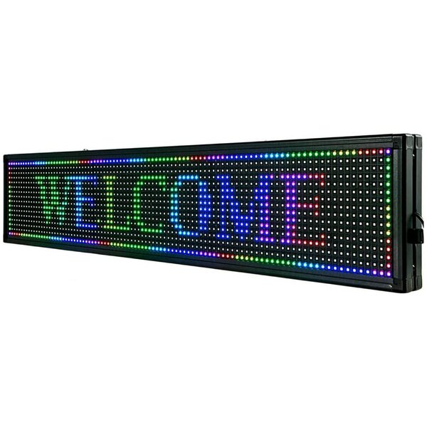 7" x 26"  OPEN/CLOSE LED  SIGN PROGRAMMABLE FULL COLOR SCROLLING IMAGE  DISPLAY 