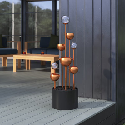 Metal/Glass Fountain with Light