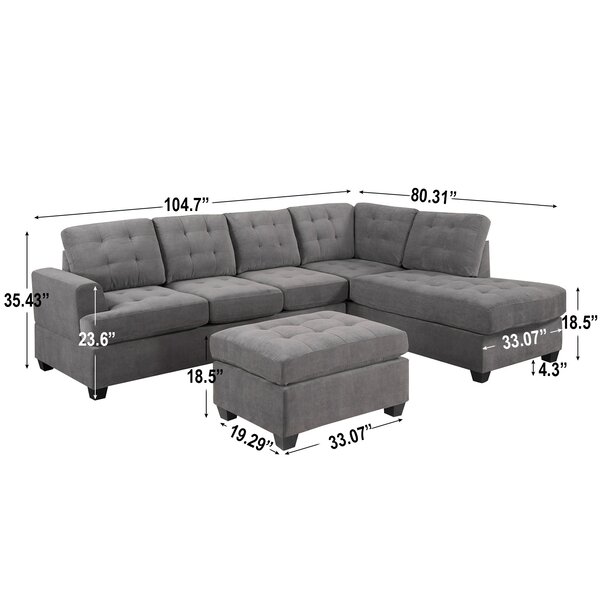 Red Barrel Studio® Sectional Set With Right Hand Chaise Lounge And ...