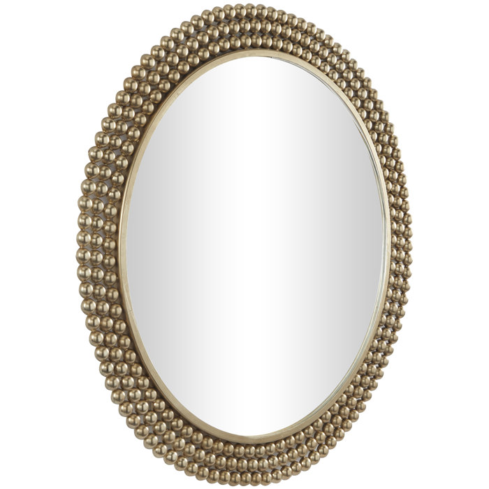 CosmoLiving by Cosmopolitan Round Metal Wall Mirror | Wayfair