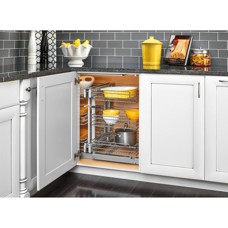 Rev A Shelf 153 Tier Soft Close Blind Corner Cabinet Organizer