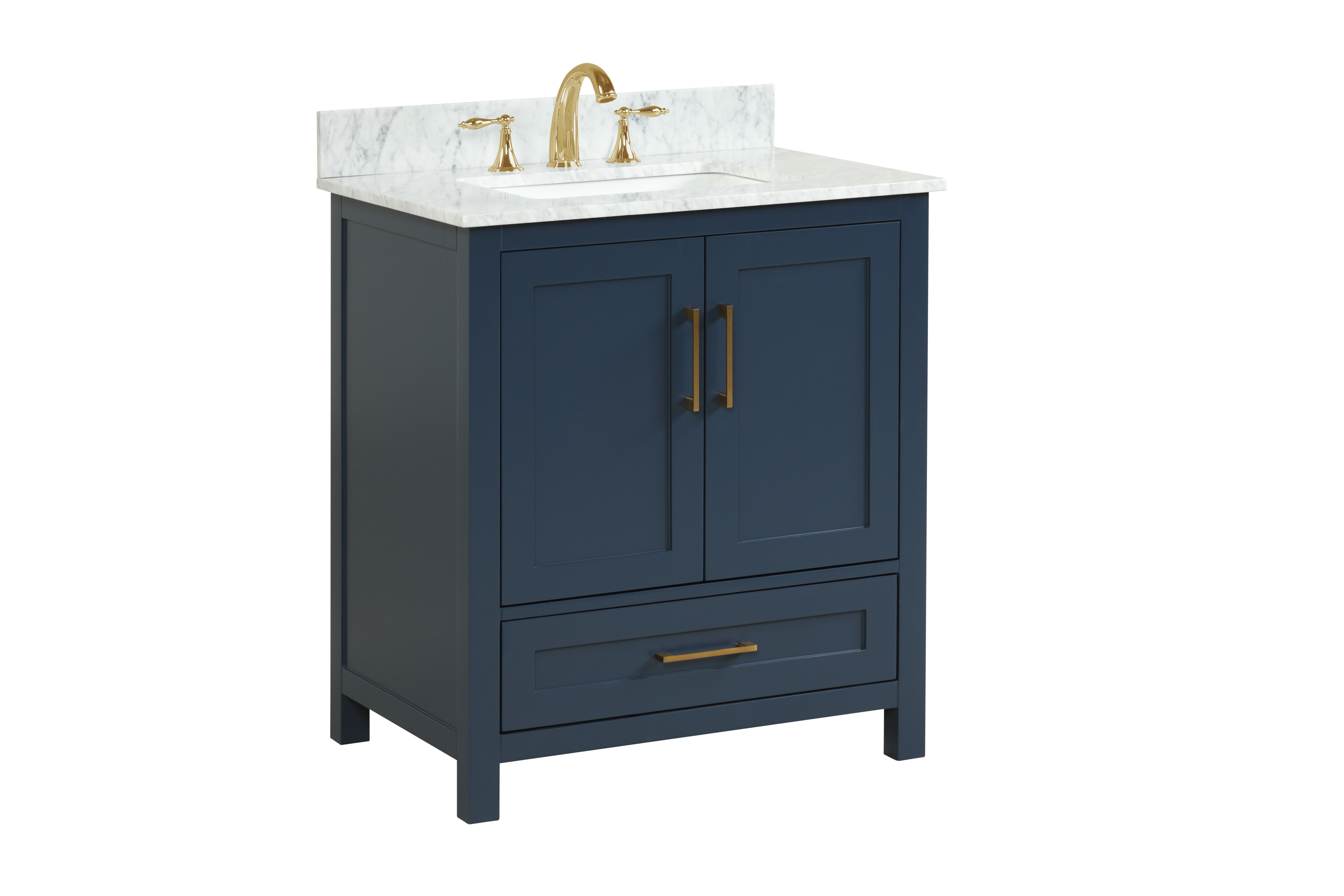 Latitude Run® 30'' Free-standing Single Bathroom Vanity with Carrara ...
