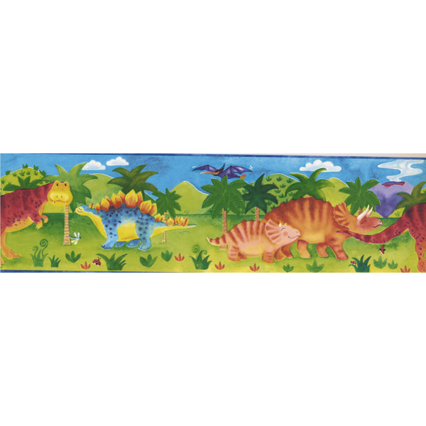 Retroart Kids Cartoon Dinosaur Baby 15 X 7 Wallpaper Border