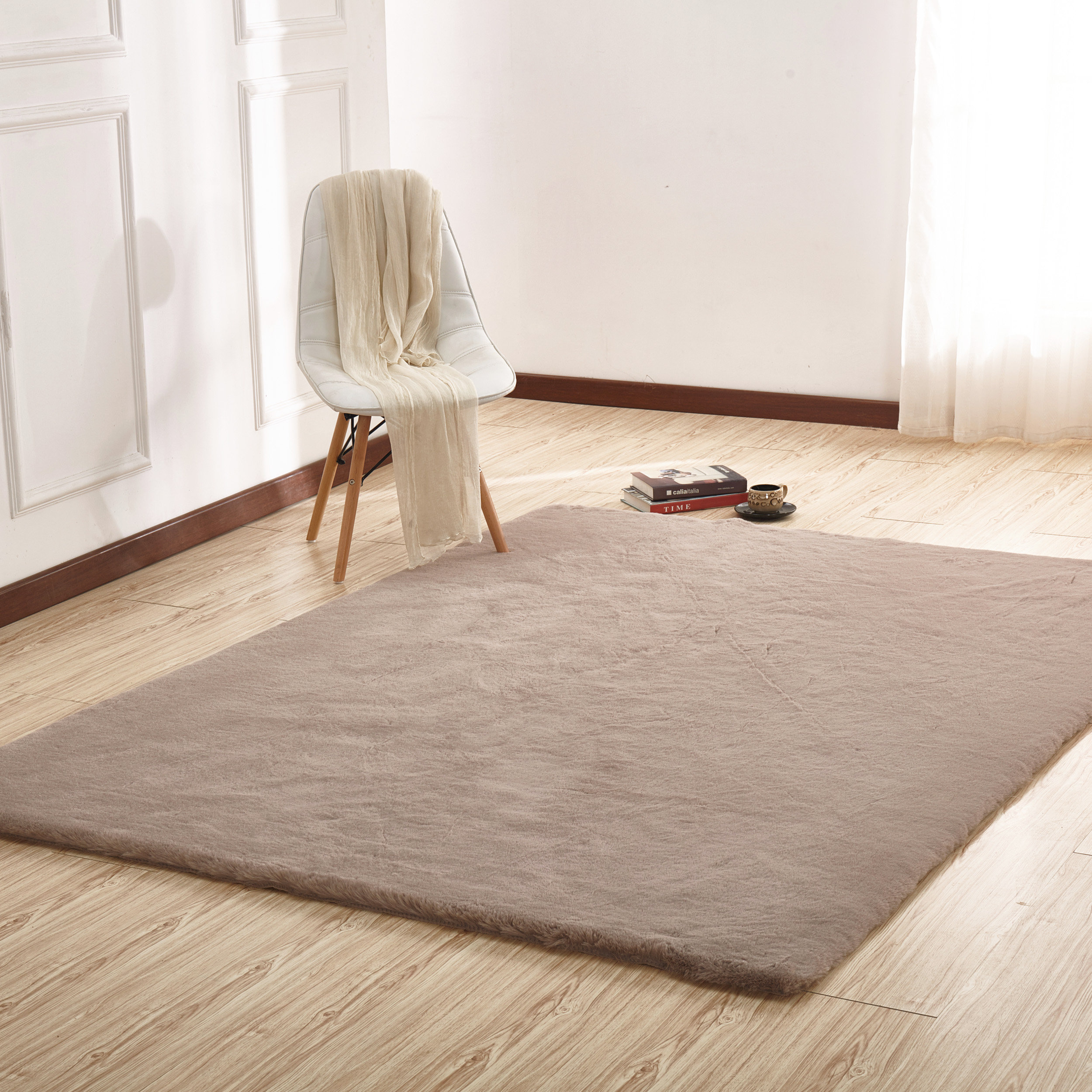 Union Rustic Lindenberg Hand Woven Faux Fur Mocha Brown Area Rug Wayfair Ca