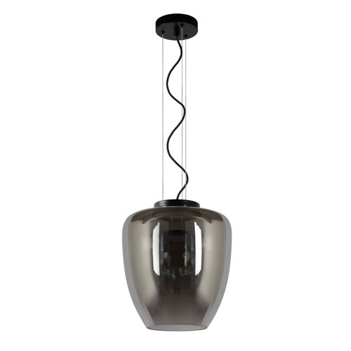 Florien hanging light made of glass, smoky grey