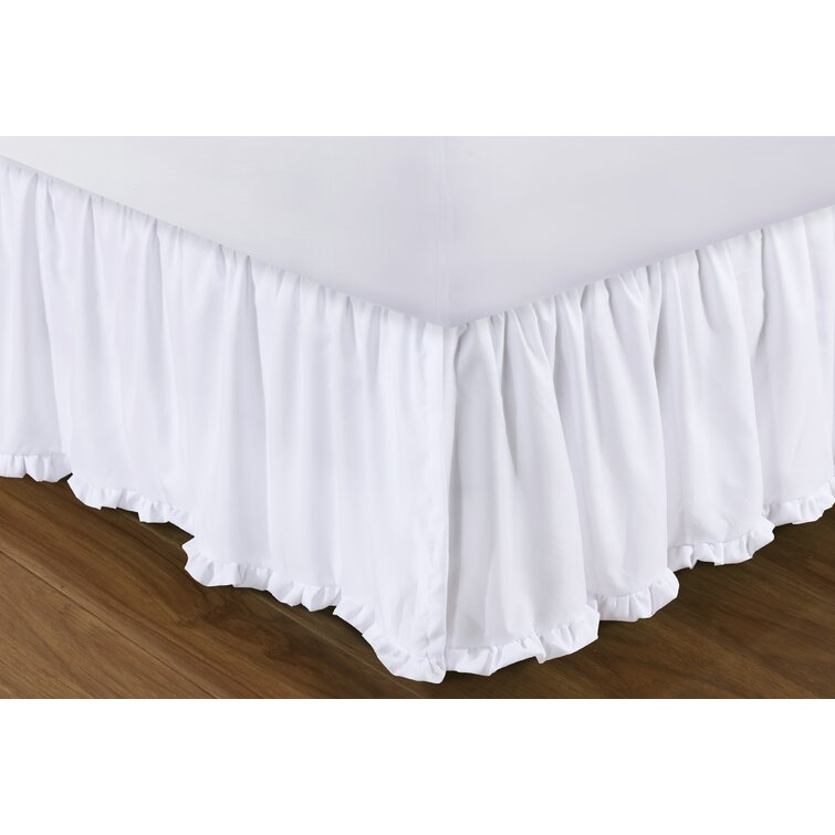 Details about   Dust Ruffle Gathered Bed Skirt With Split Corner White Queen Size 12"-24" Drop 