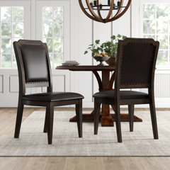 Cyber Monday Sale Farmhouse Rustic Espresso Wood Dining Chairs Birch Lane