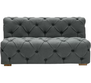 Pratt Tufted Twill Armless Loveseat by Rosdorf Park Reviews