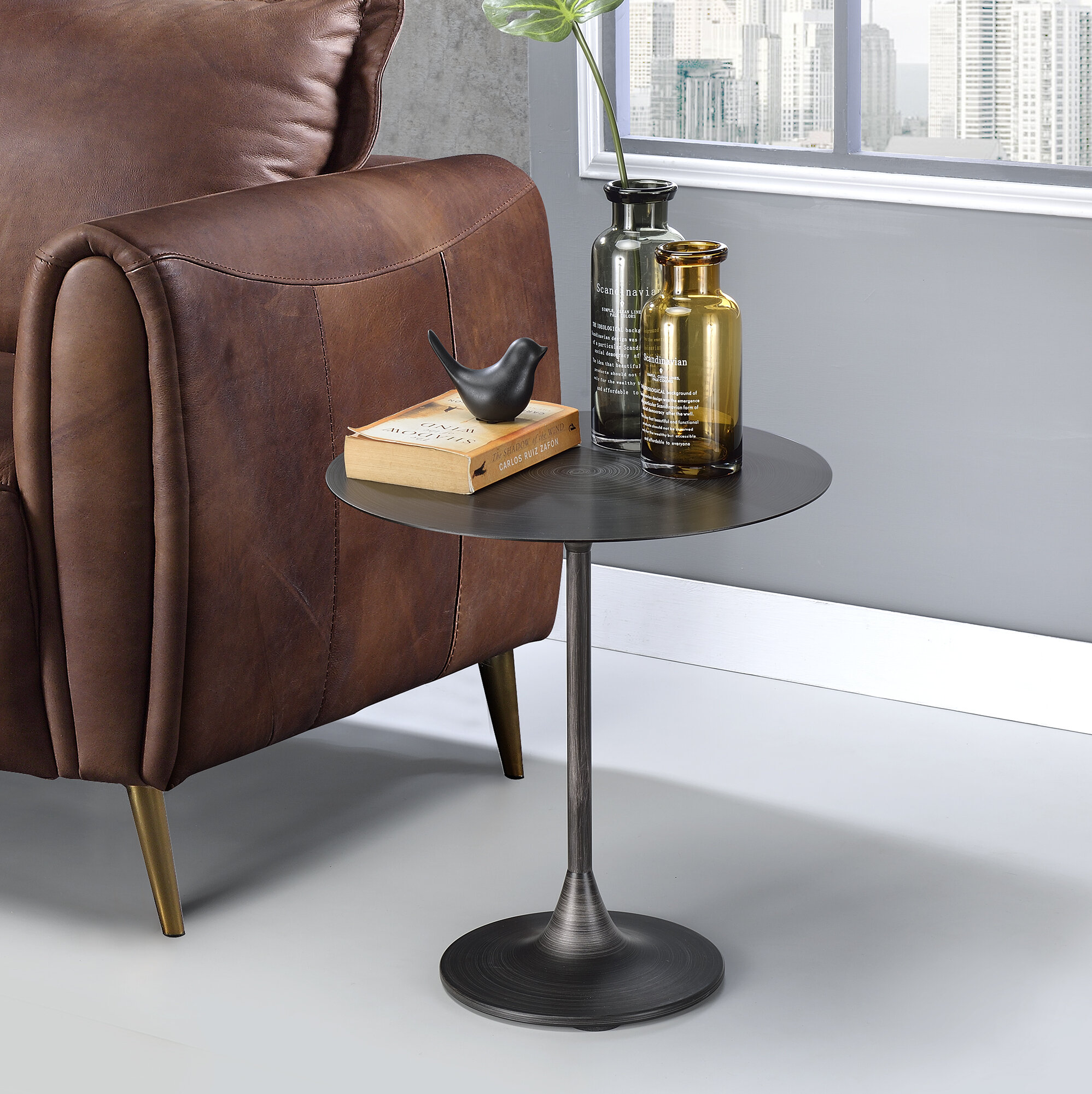 tray top pedestal end table