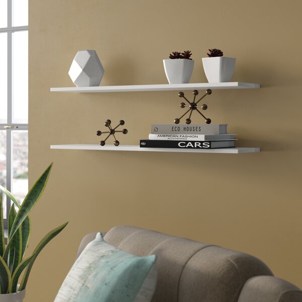 Floating Corner Shelves White Effect contemporary style Wood Oak Black 