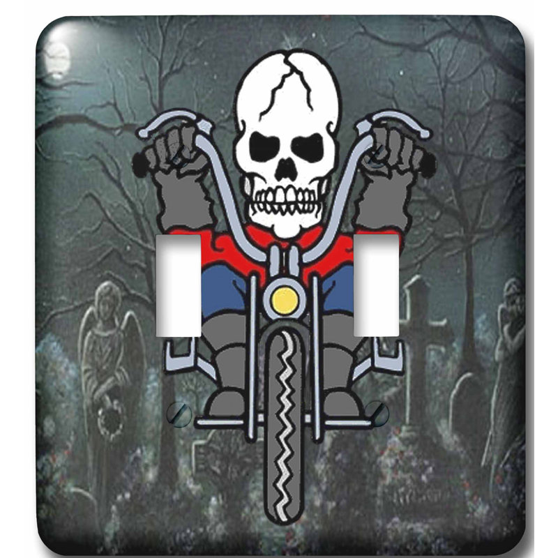 3drose Skeleton Riding A Motorcycle Through Graveyard 2 Gang Toggle Light Switch Wall Plate Wayfair
