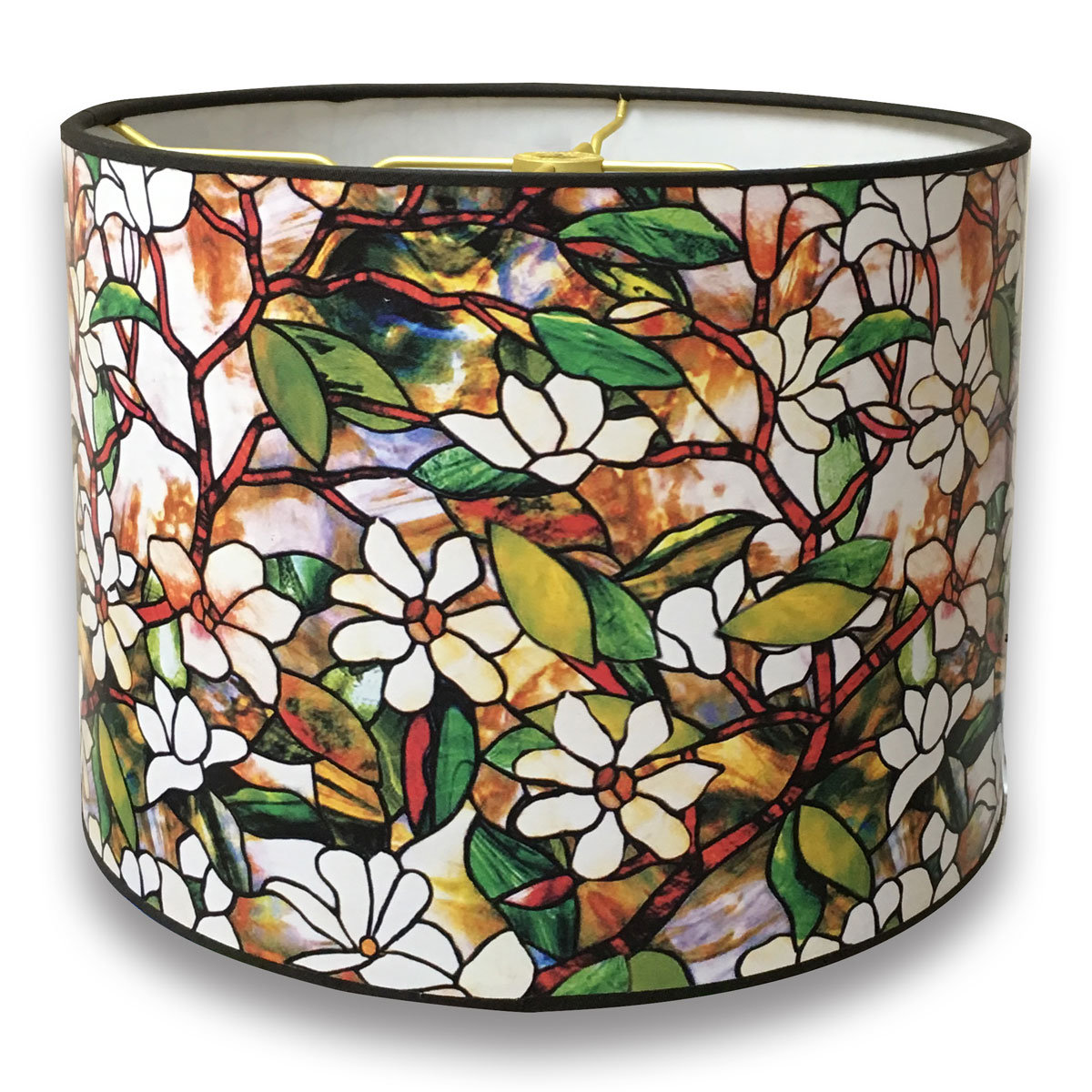 green and white lamp shade