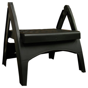 Quebec 1-Step Polypropylene Step Stool with 300 lb. Load Capacity