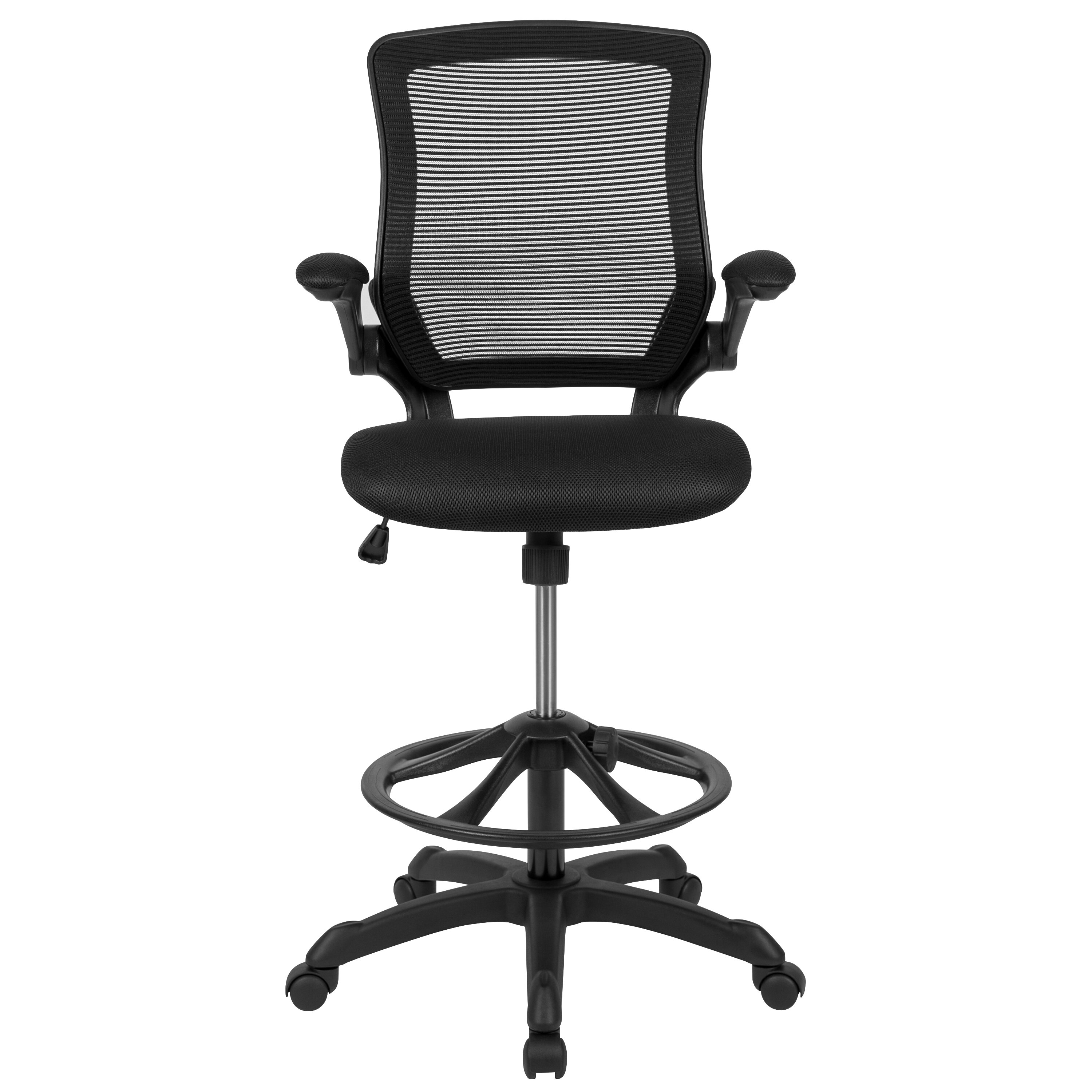 Mid Back Mesh Drafting Chair Tall Office Chair Swivel Rolling