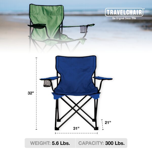 6 x Royal Blue folding camping chair with cup holder
