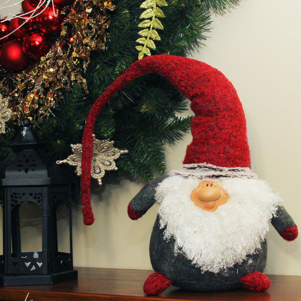 The Holiday Aisle Plush Nordic Santa Christmas Gnome with Bendable Hat