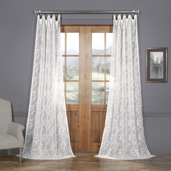 Patterned Sheer Curtains Wayfair Patterned Sheer Curtains Wayfair