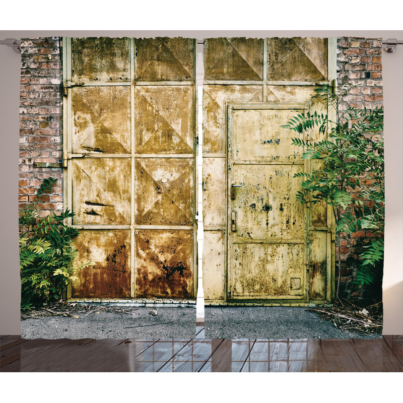 Brayden Studio Kalyn Industrial Rustic Brick House Still Door With