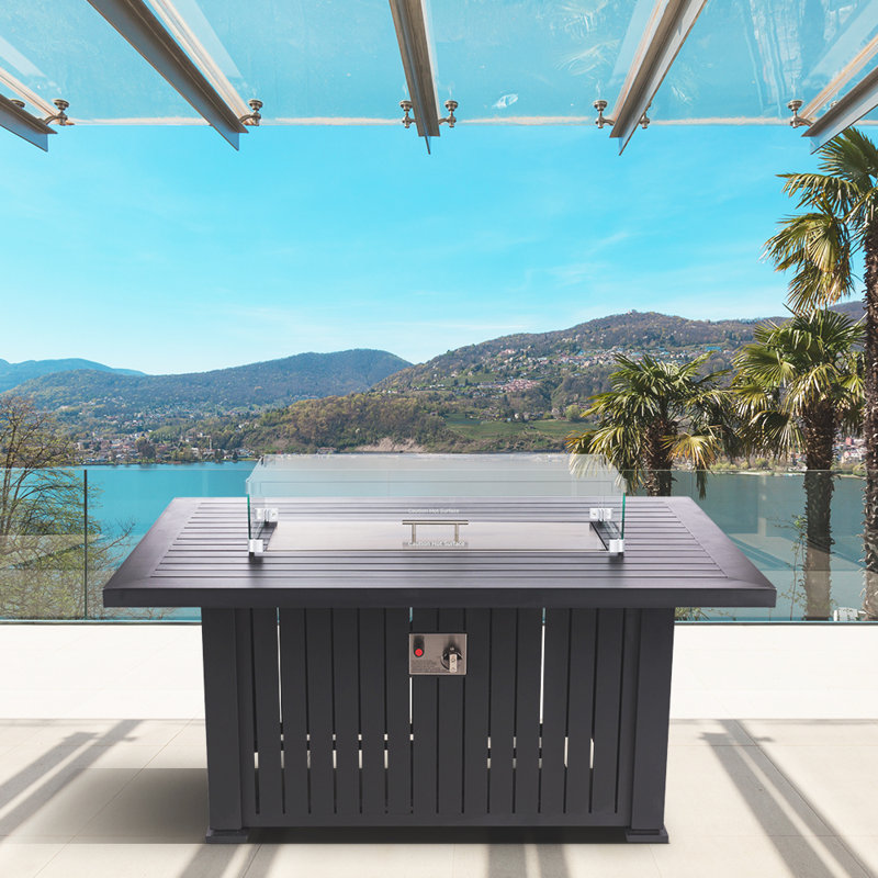 Freeport Park Bedwell Aluminum Propane Gas Fire Pit Table ...