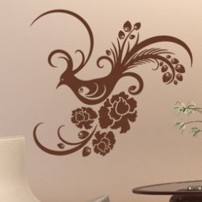 Peacocks and love quote vinyl wall art stickers decal transfer various Colours