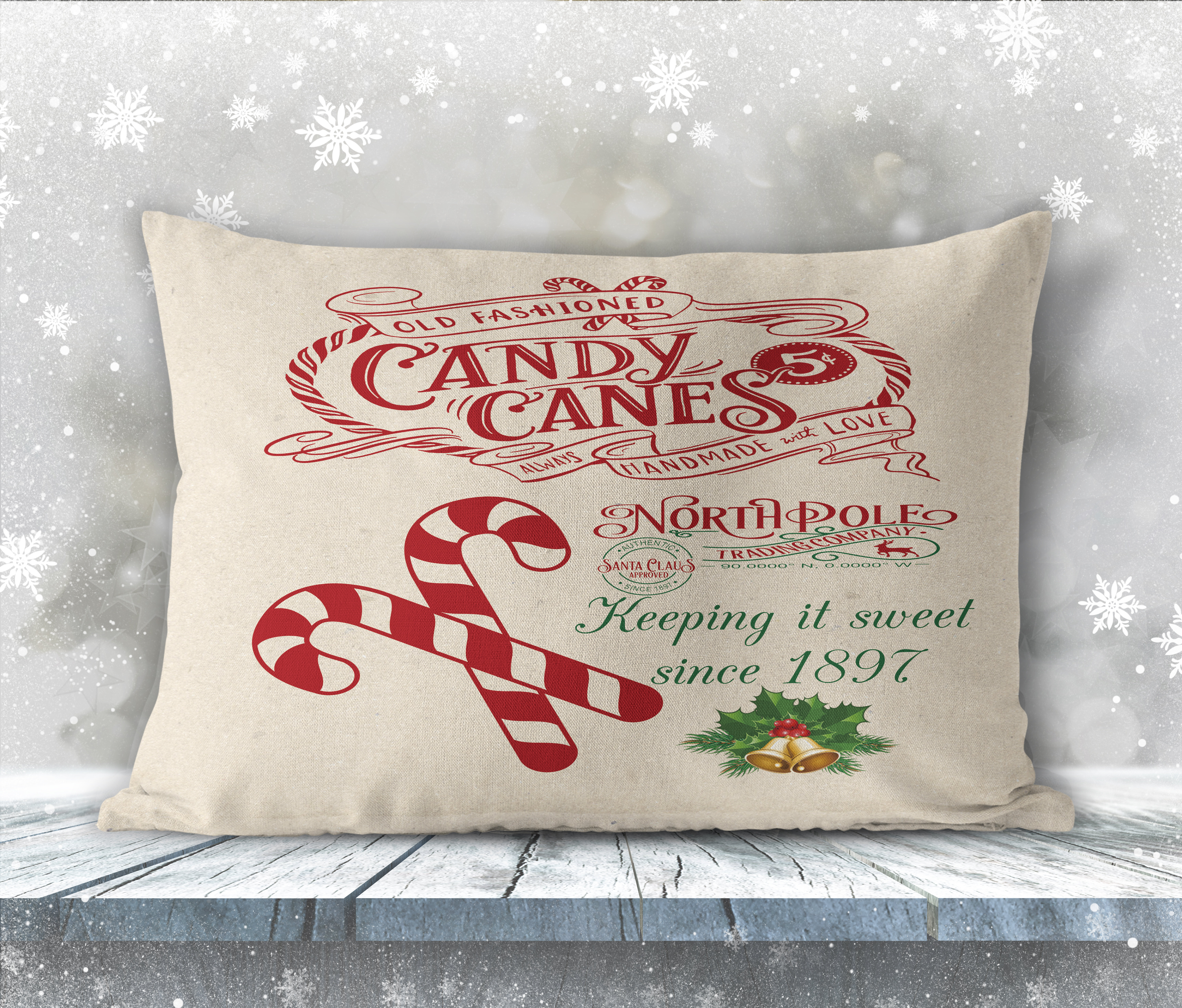Candy Cane Pillow Cover 2025