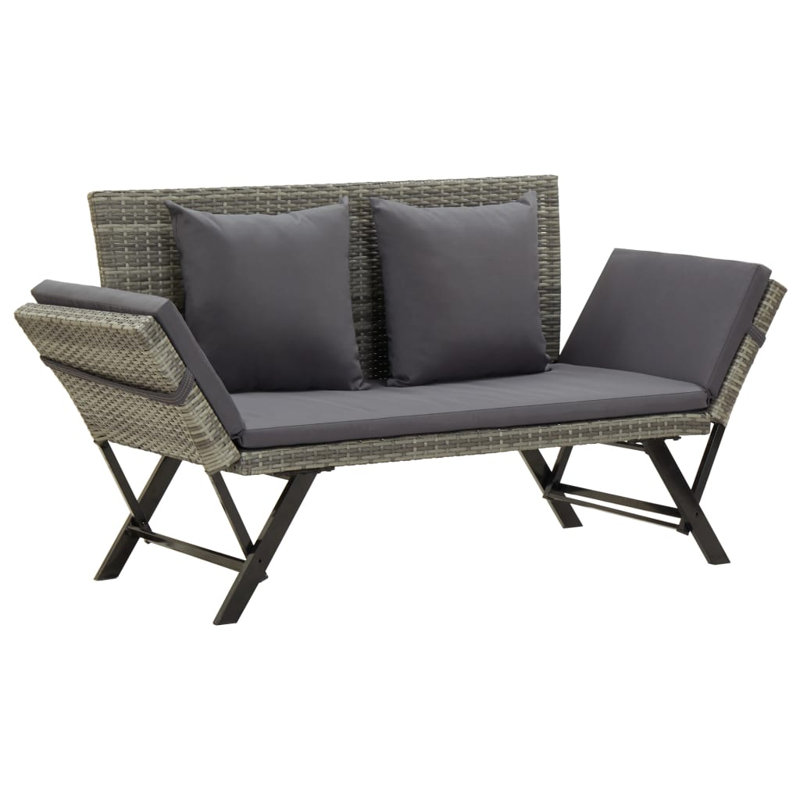Latitude Run Andrejka Rattan Garden Bench Reviews Wayfair