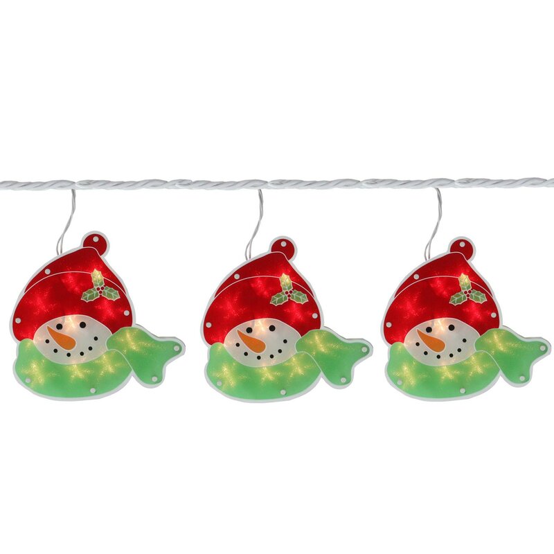 The Holiday Aisle Snowman Glitter Holographic Silhouette 50 Light String Lighting Wayfair