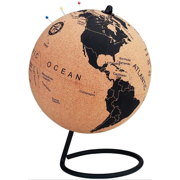 rekenkundig Habitat Pittig Harriet Bee 7 Inch Cork Globe With Color Push Pins – Rotatable World Globe  Cork – Educational World Map - Durable Stainless Steel Base Easy Spin –  Keep Track Of Your Travels -