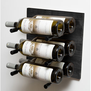 Black 6 Bottle Wall Mounted Wine Rack by VintageView