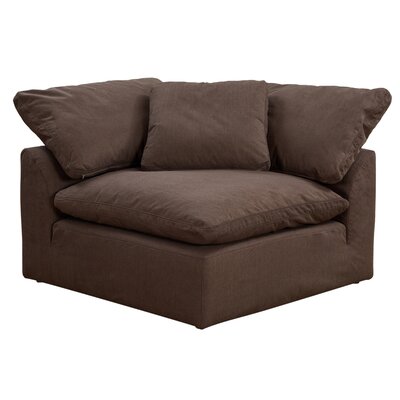 Mielke Puff Armchair Slipcover Latitude Run® Fabric: Chocolate Brown