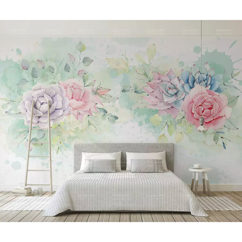 bungalow rose mcneill vintage soft flower watercolor splash texture wall mural wayfair mcneill vintage soft flower watercolor splash texture wall mural