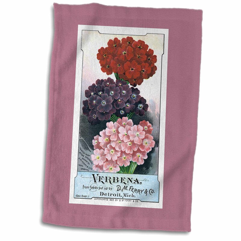 Symple Stuff Luyster Verbena Flowers Vintage Seed Packet Reproduction Hand Towel Wayfair