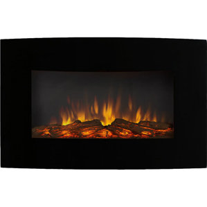 Callaway Black Wall Mount Electric Fireplace by Varick Gallery